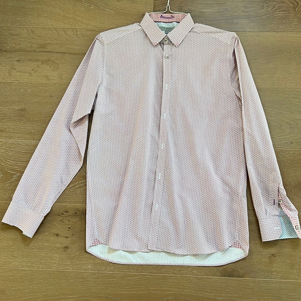 Ted Baker 100% Cotton Button Down Collared Shirt - image 1
